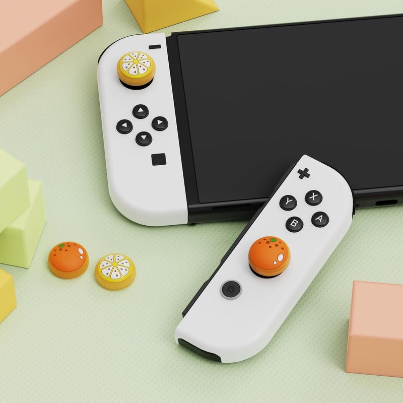 playvital Joystick Caps for Nintendo Switch, Thumbstick Grips for Switch Lite, Analog Cover for OLED Joycon Thumb Grip Caps - Tangerine - Image 2